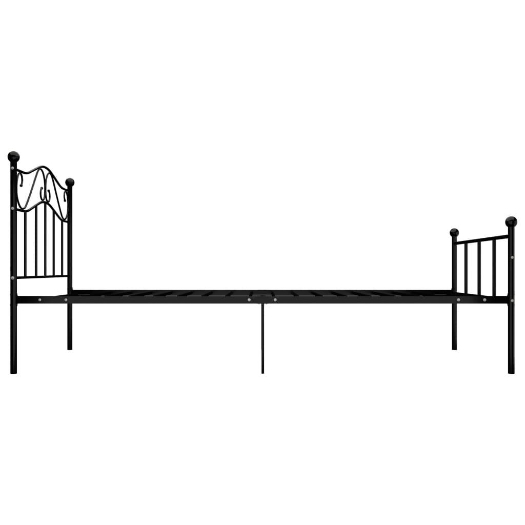 vidaXL Bettgestell Schwarz Metall 90×200 cm