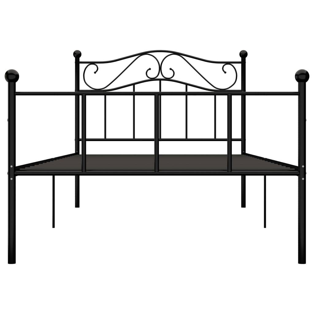 vidaXL Bettgestell Schwarz Metall 100 × 200 cm