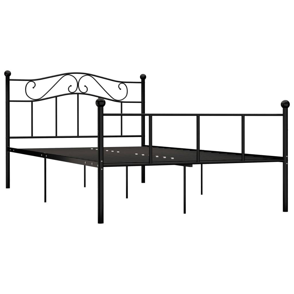 vidaXL Bettgestell Schwarz Metall 160×200 cm