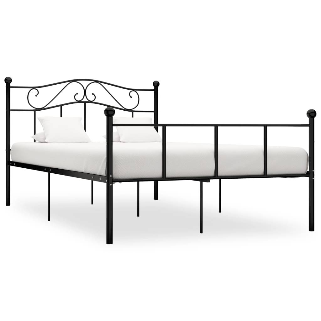 vidaXL Bettgestell Schwarz Metall 160×200 cm