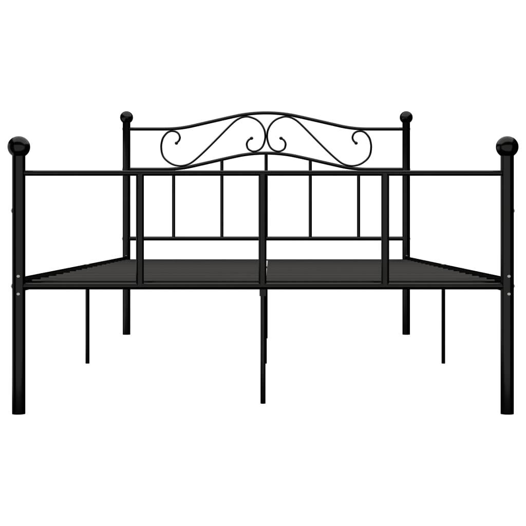 vidaXL Bettgestell Schwarz Metall 160×200 cm