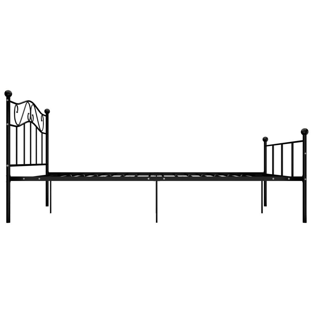 vidaXL Bettgestell Schwarz Metall 160×200 cm