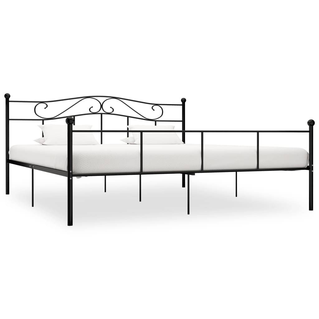 vidaXL Bettgestell Schwarz Metall 200×200 cm