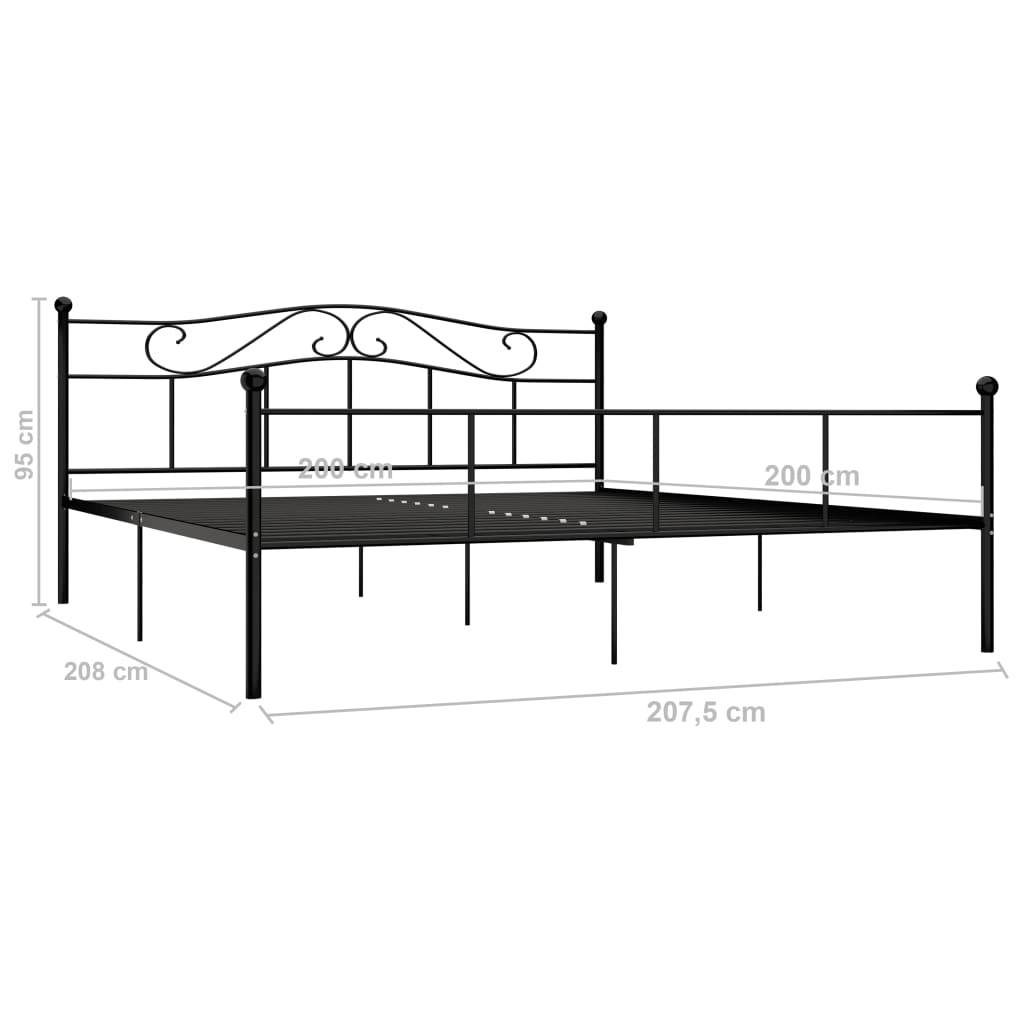 vidaXL Bettgestell Schwarz Metall 200×200 cm