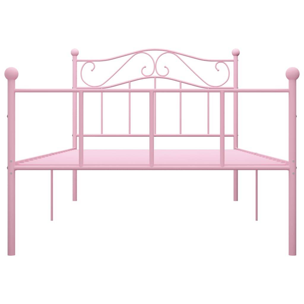 vidaXL Bettgestell Rosa Metall 100 × 200 cm