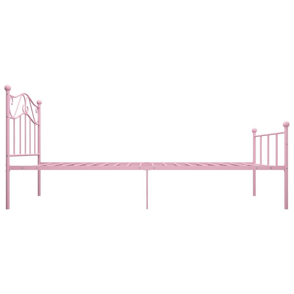 vidaXL Bettgestell Rosa Metall 100 × 200 cm