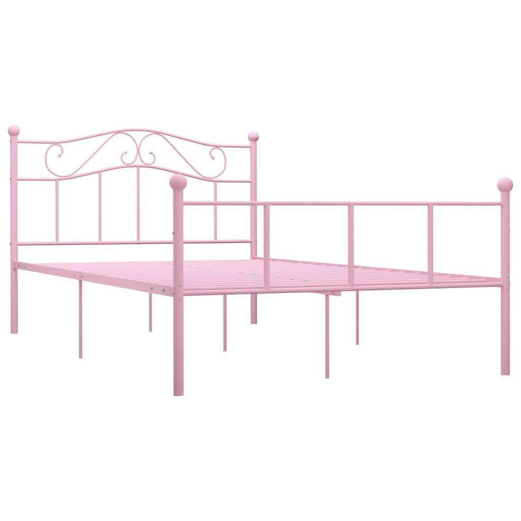 vidaXL Bettgestell Rosa Metall 140×200 cm
