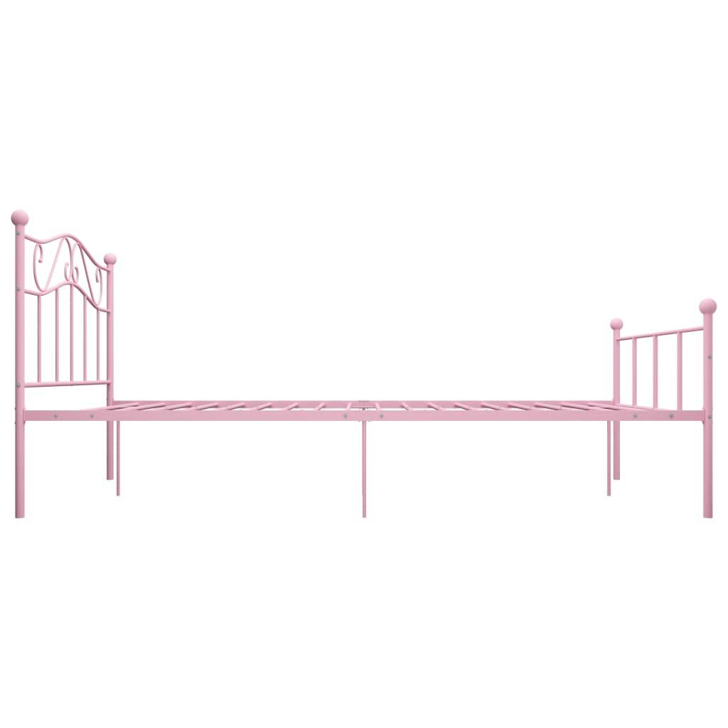 vidaXL Bettgestell Rosa Metall 140×200 cm