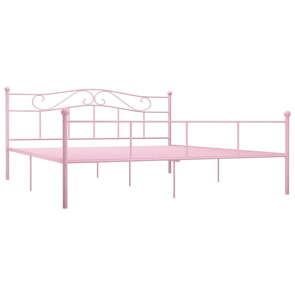 vidaXL Bettgestell Rosa Metall 200×200 cm