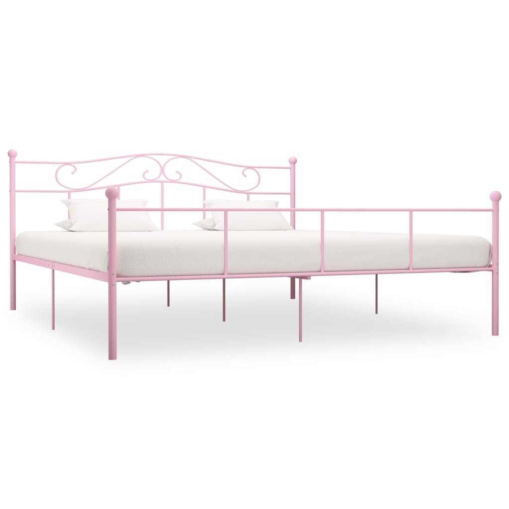 vidaXL Bettgestell Rosa Metall 200×200 cm