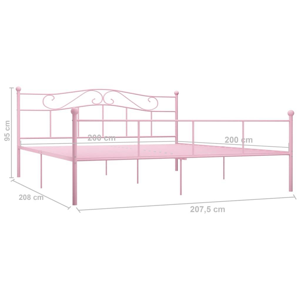 vidaXL Bettgestell Rosa Metall 200×200 cm