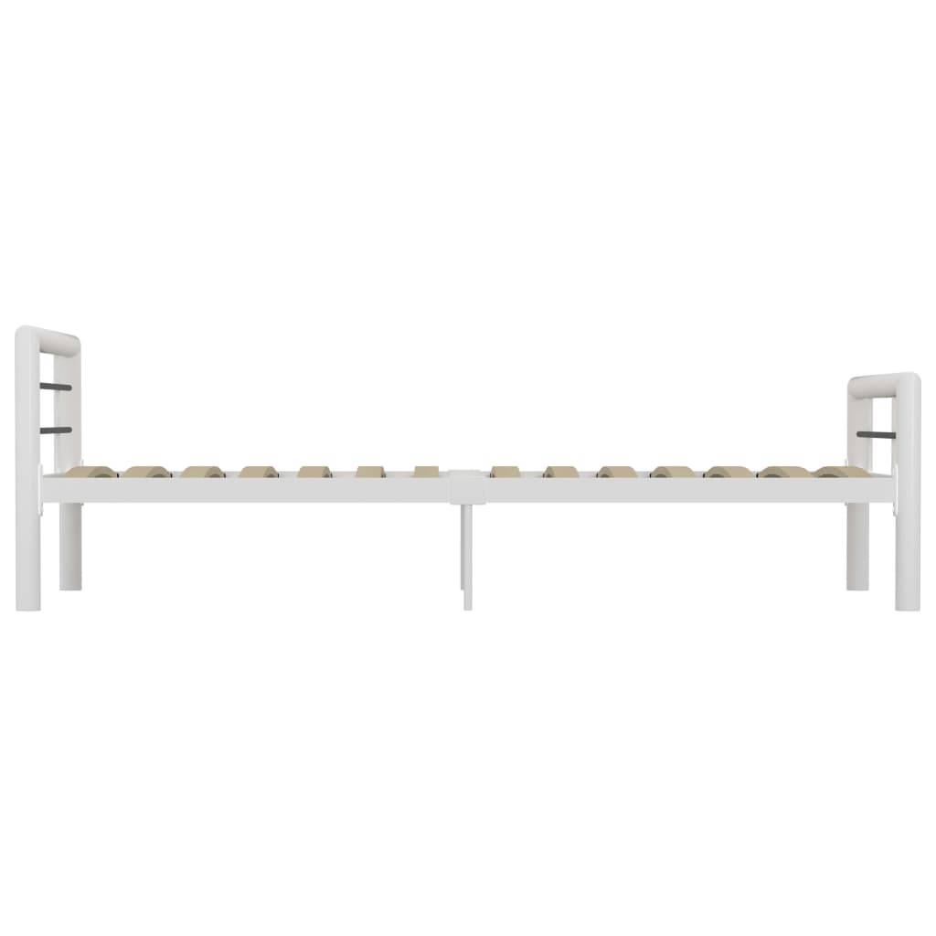vidaXL Bettgestell Weiß und Schwarz Metall 100 × 200 cm