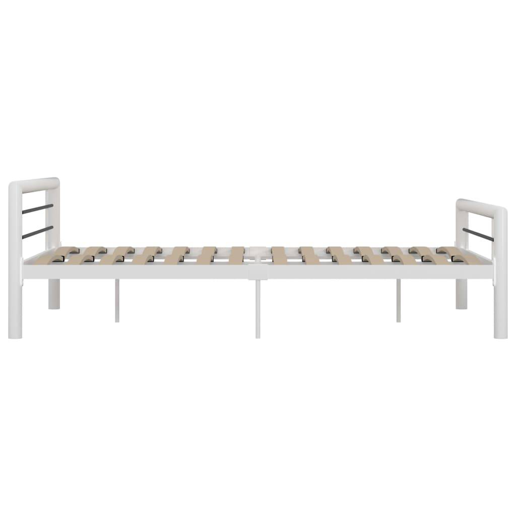 vidaXL Bettgestell Weiß und Schwarz Metall 140 × 200 cm