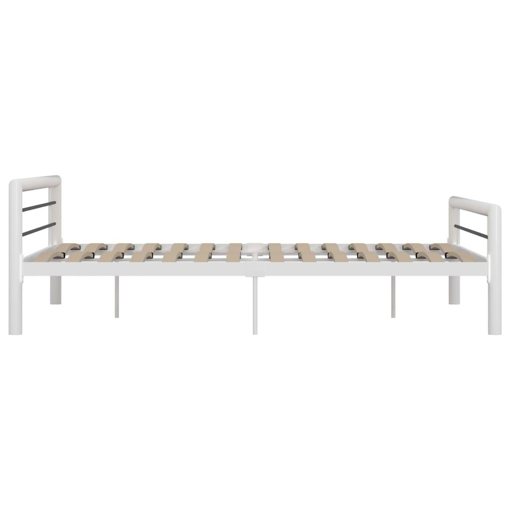 vidaXL Bettgestell Weiß und Schwarz Metall 180×200 cm