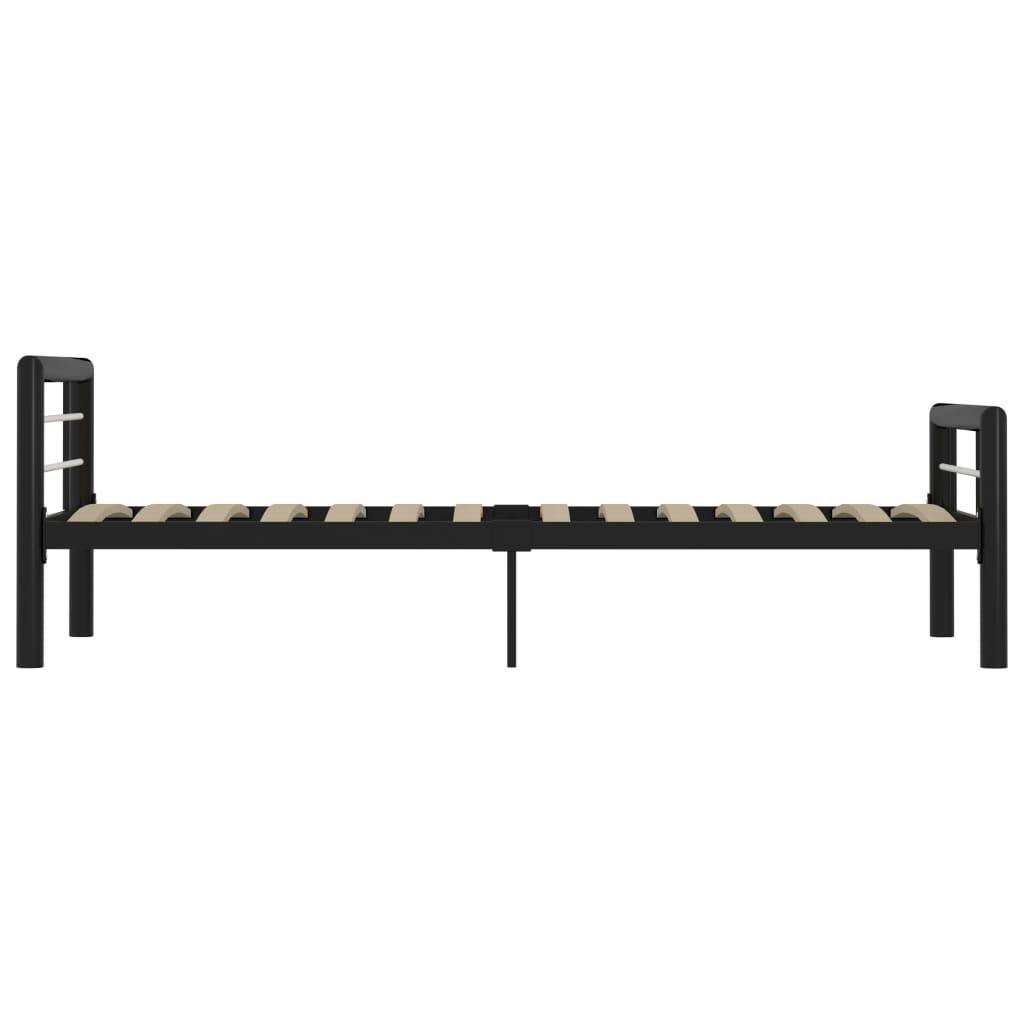 vidaXL Bettgestell Schwarz und Weiß Metall 90×200 cm