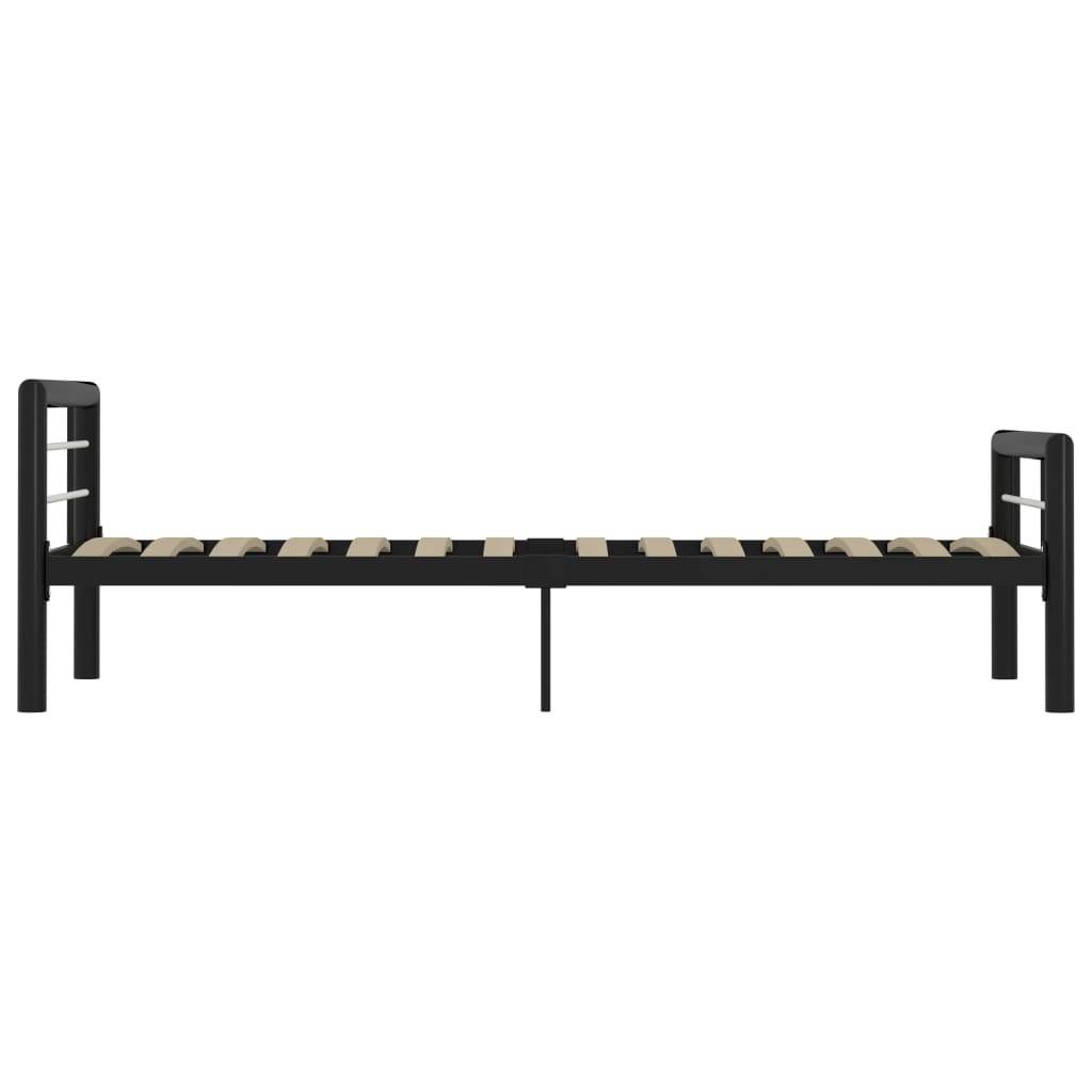 vidaXL Bettgestell Schwarz und Weiß Metall 100 × 200 cm