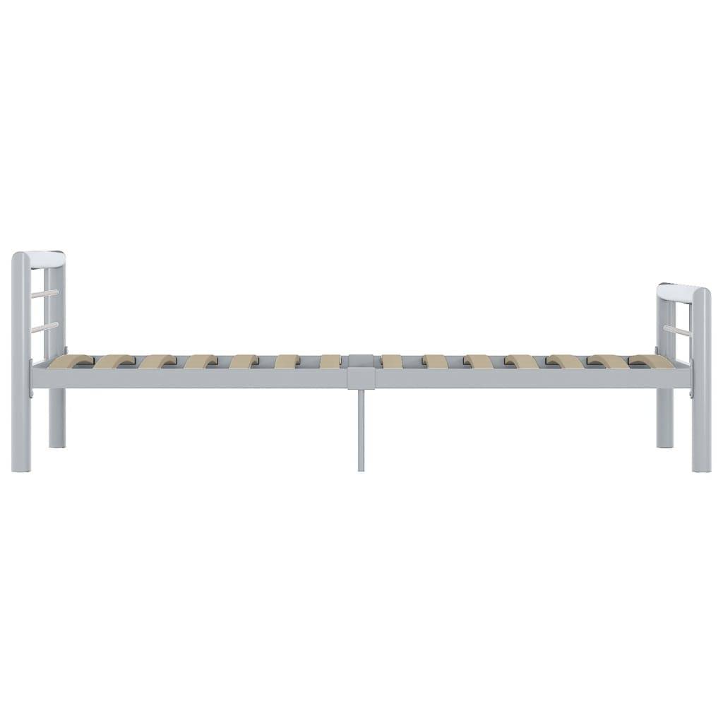 vidaXL Bettgestell Grau und Weiß Metall 90×200 cm