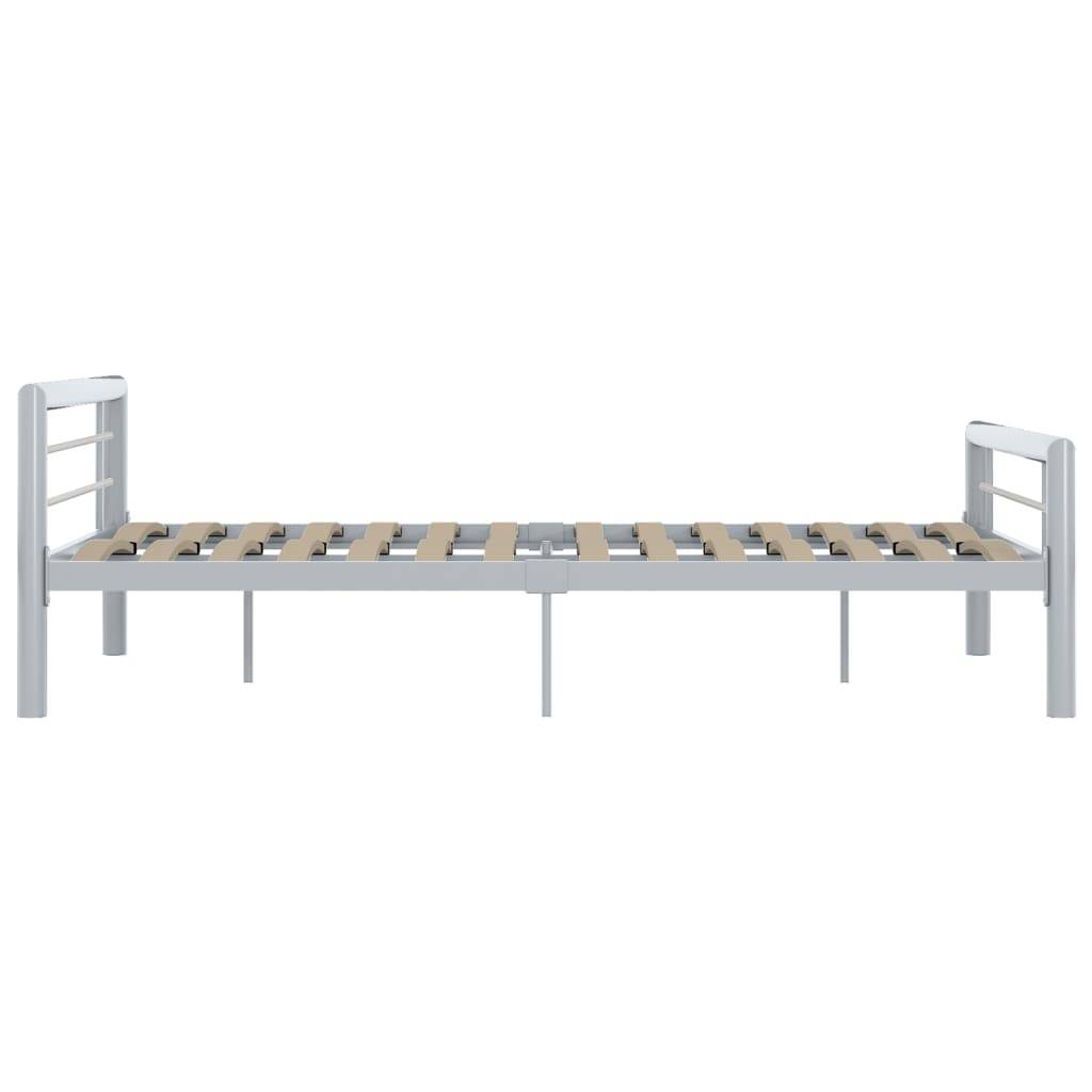 vidaXL Bettgestell Grau und Weiß Metall 120x200 cm