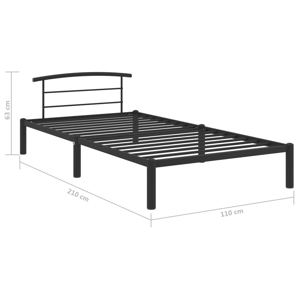vidaXL Bettgestell Schwarz Metall 100x200 cm
