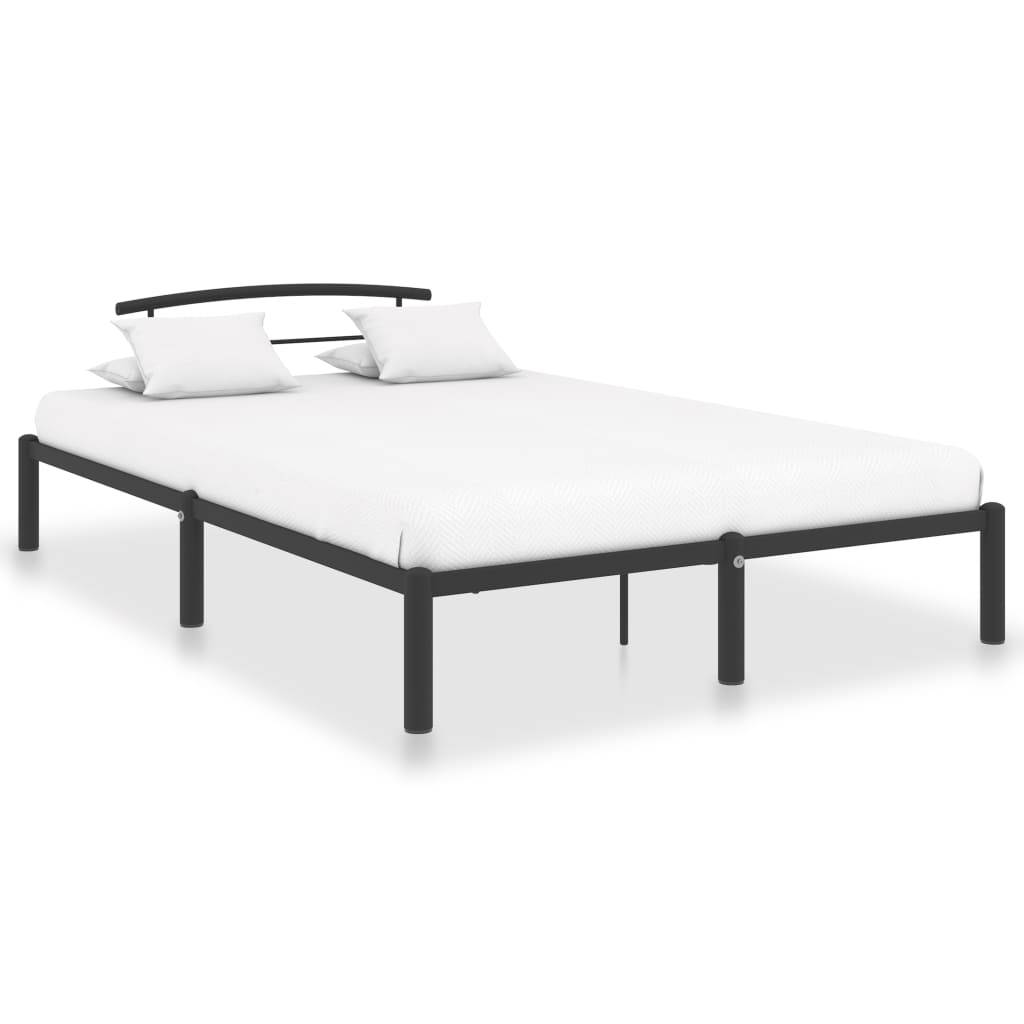 vidaXL Bettgestell Schwarz Metall 160x200 cm
