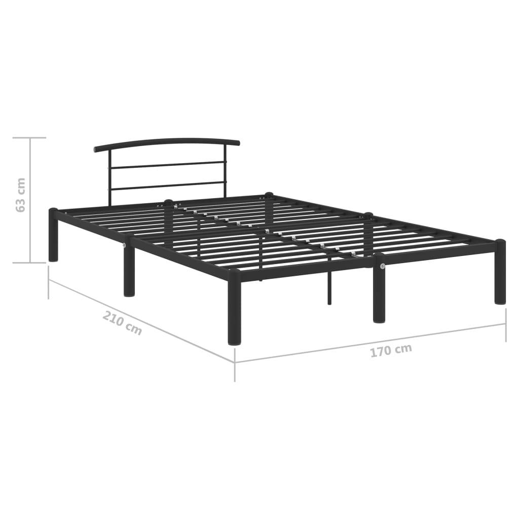 vidaXL Bettgestell Schwarz Metall 160x200 cm