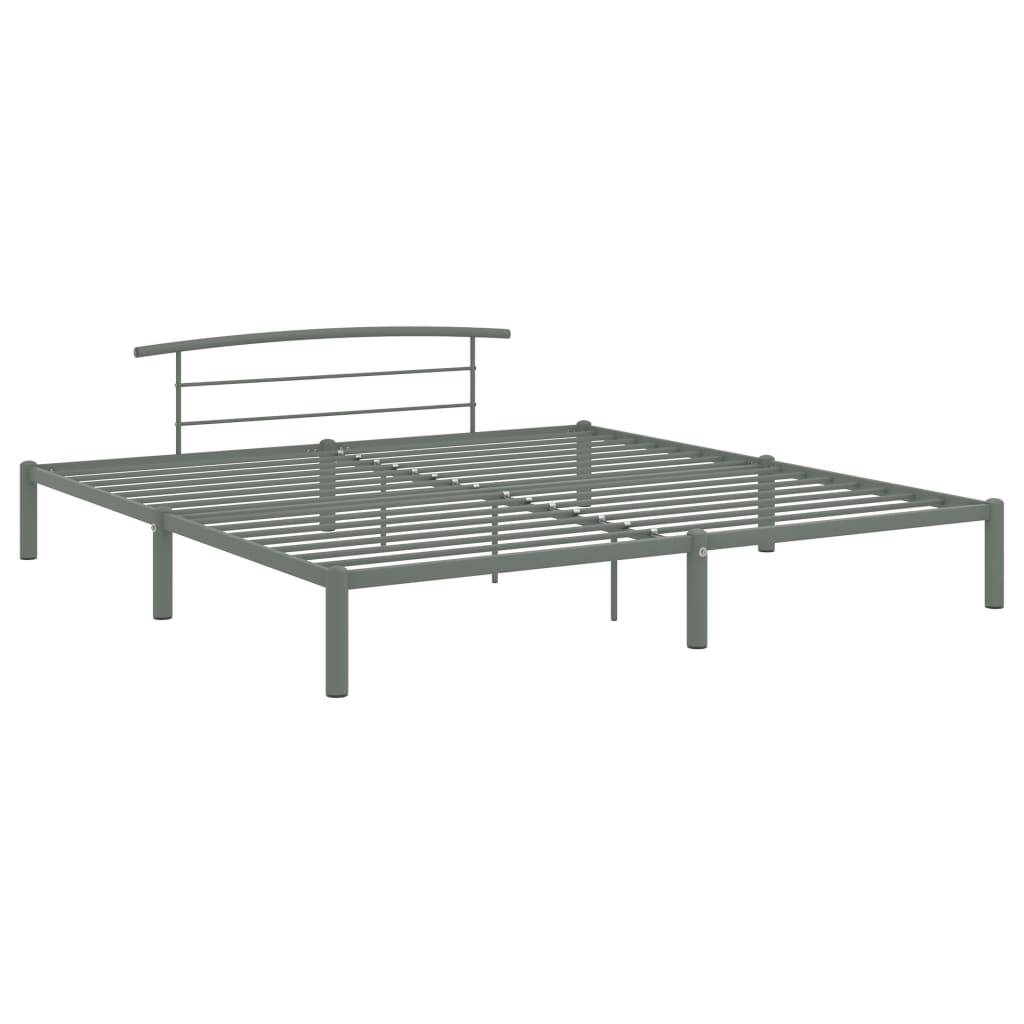 vidaXL Bettgestell Grau Metall 180x200 cm