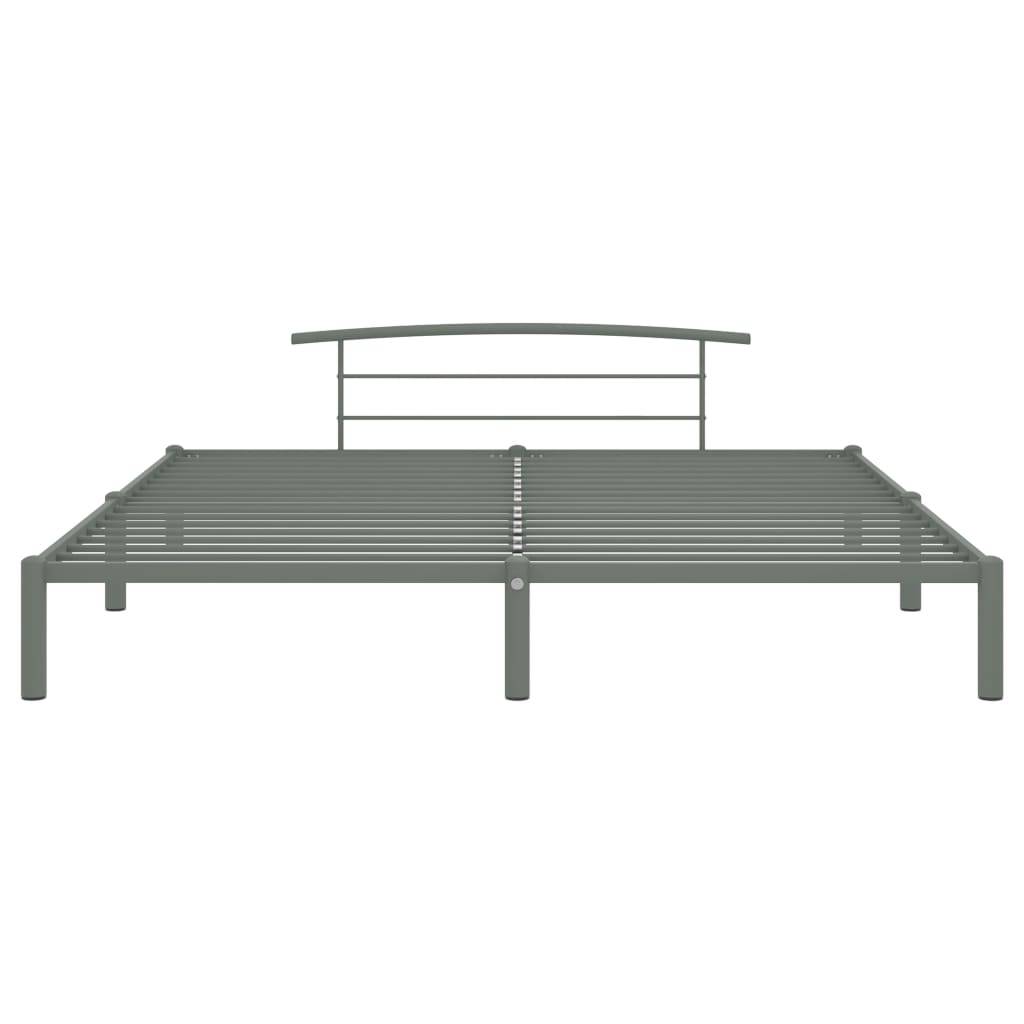 vidaXL Bettgestell Grau Metall 180x200 cm