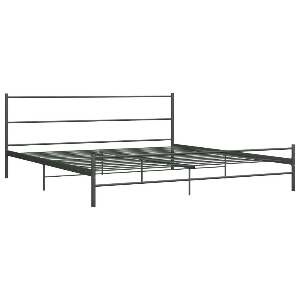 vidaXL Bettgestell Grau Metall 200×200 cm