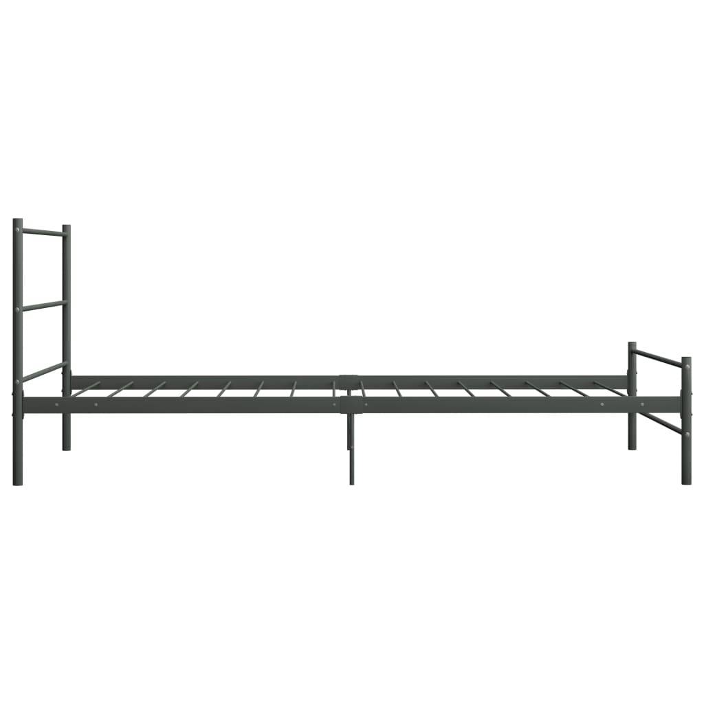 vidaXL Bettgestell Grau Metall 100 × 200 cm