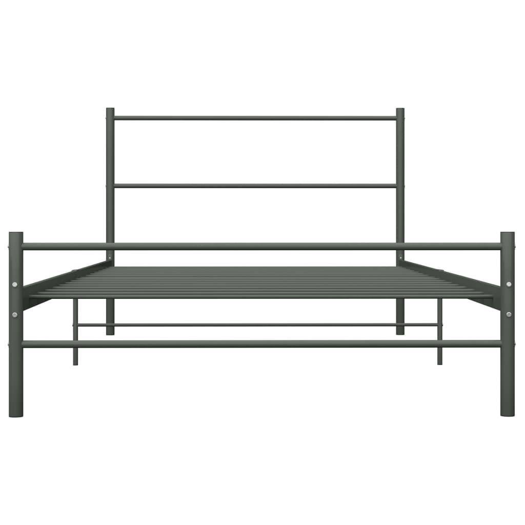 vidaXL Bettgestell Grau Metall 100 × 200 cm