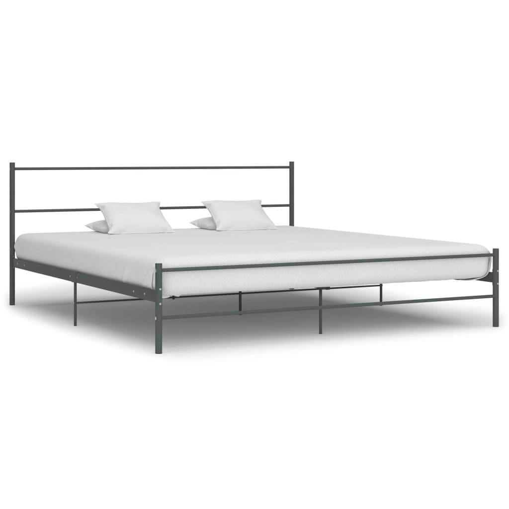 vidaXL Bettgestell Grau Metall 200×200 cm