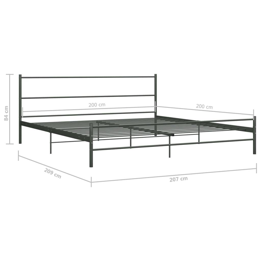 vidaXL Bettgestell Grau Metall 200×200 cm