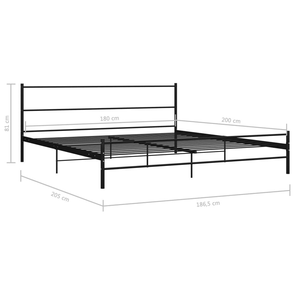 vidaXL Bettgestell Schwarz Metall 180×200 cm