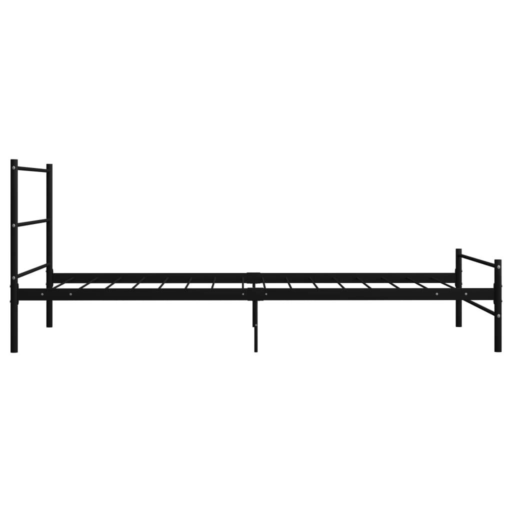 vidaXL Bettgestell Schwarz Metall 100 × 200 cm