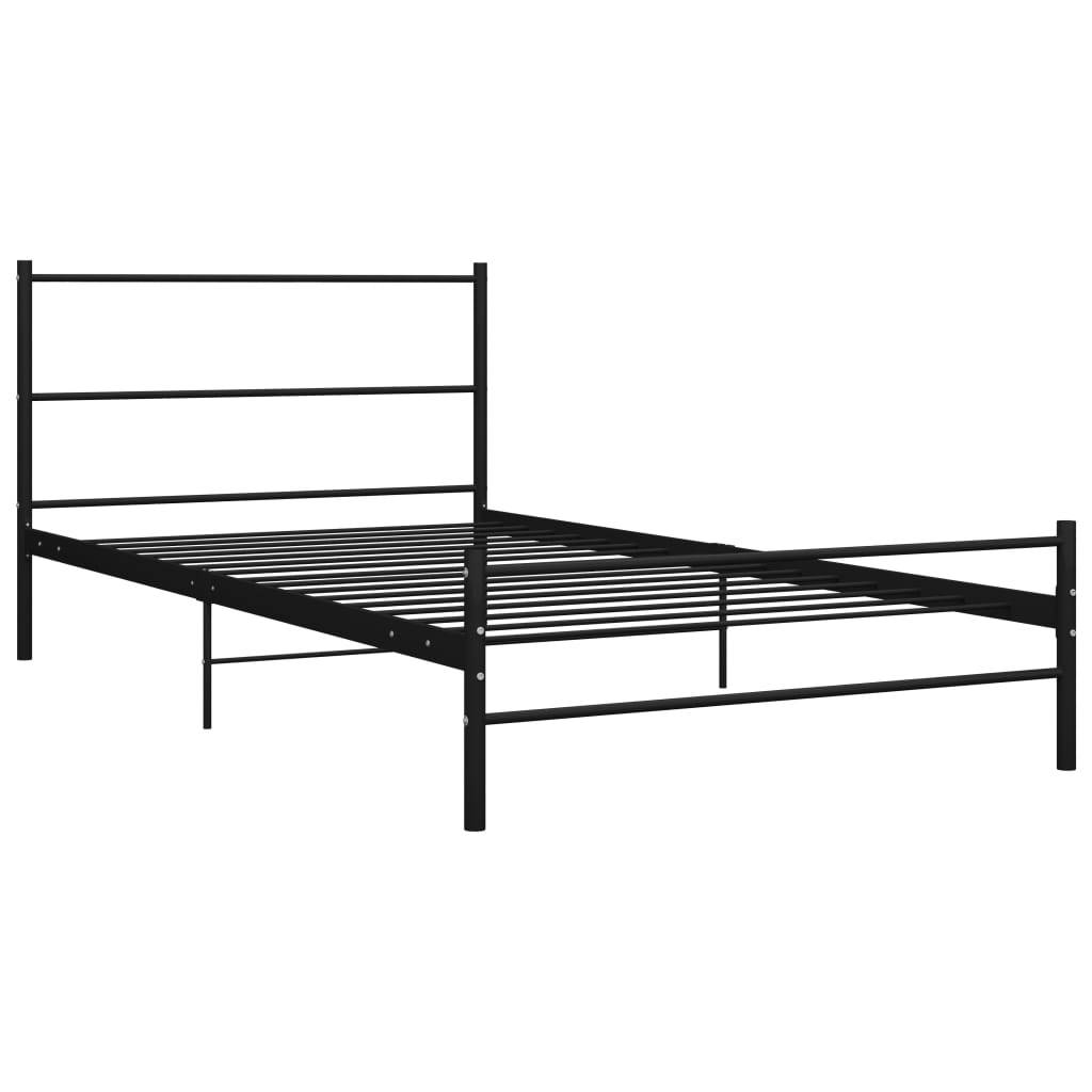 vidaXL Bettgestell Schwarz Metall 100 × 200 cm