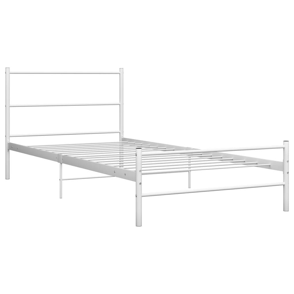 vidaXL Bett Weiß Metall 90x200 cm