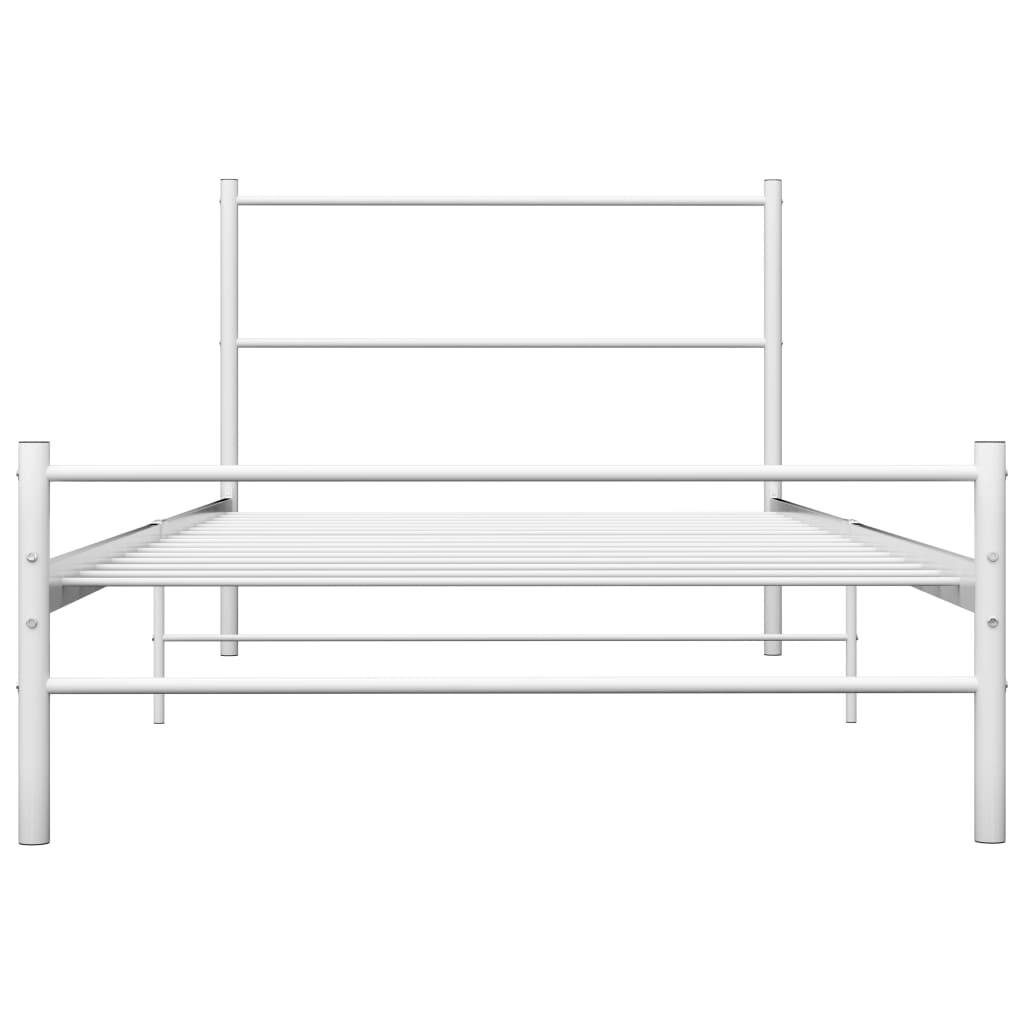 vidaXL Bettgestell Weiß Metall 100 × 200 cm