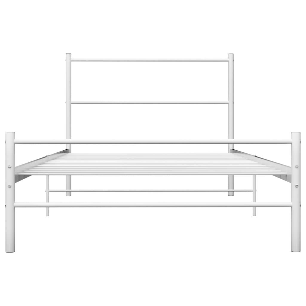 vidaXL Bett Weiß Metall 90x200 cm