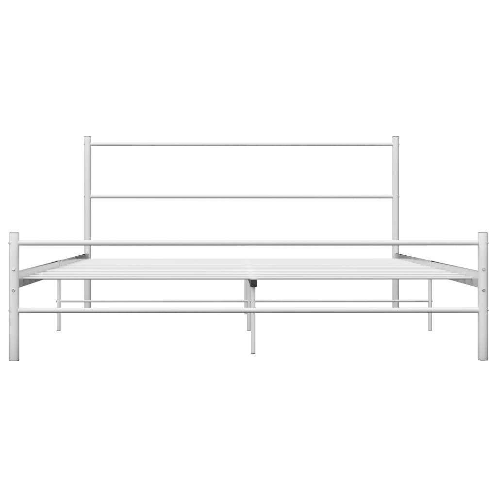 vidaXL Bettgestell Weiß Metall 120x200 cm