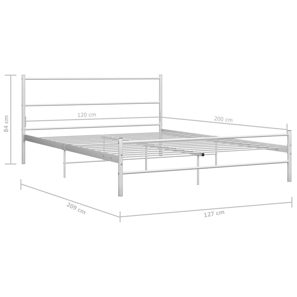 vidaXL Bettgestell Weiß Metall 120x200 cm