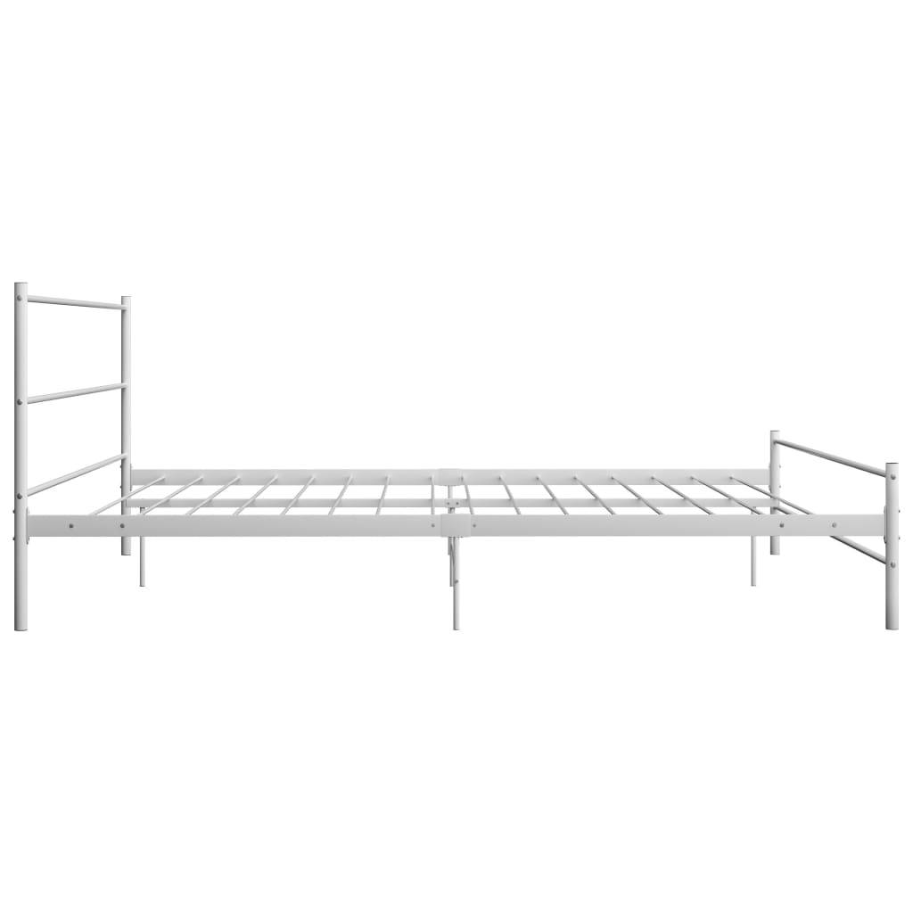 vidaXL Bettgestell Weiß Metall 160×200 cm