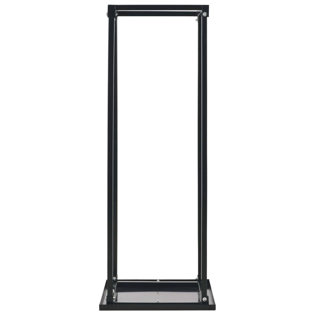 vidaXL Brennholzregal mit Boden Schwarz 37 x 37 x 113 cm Stahl