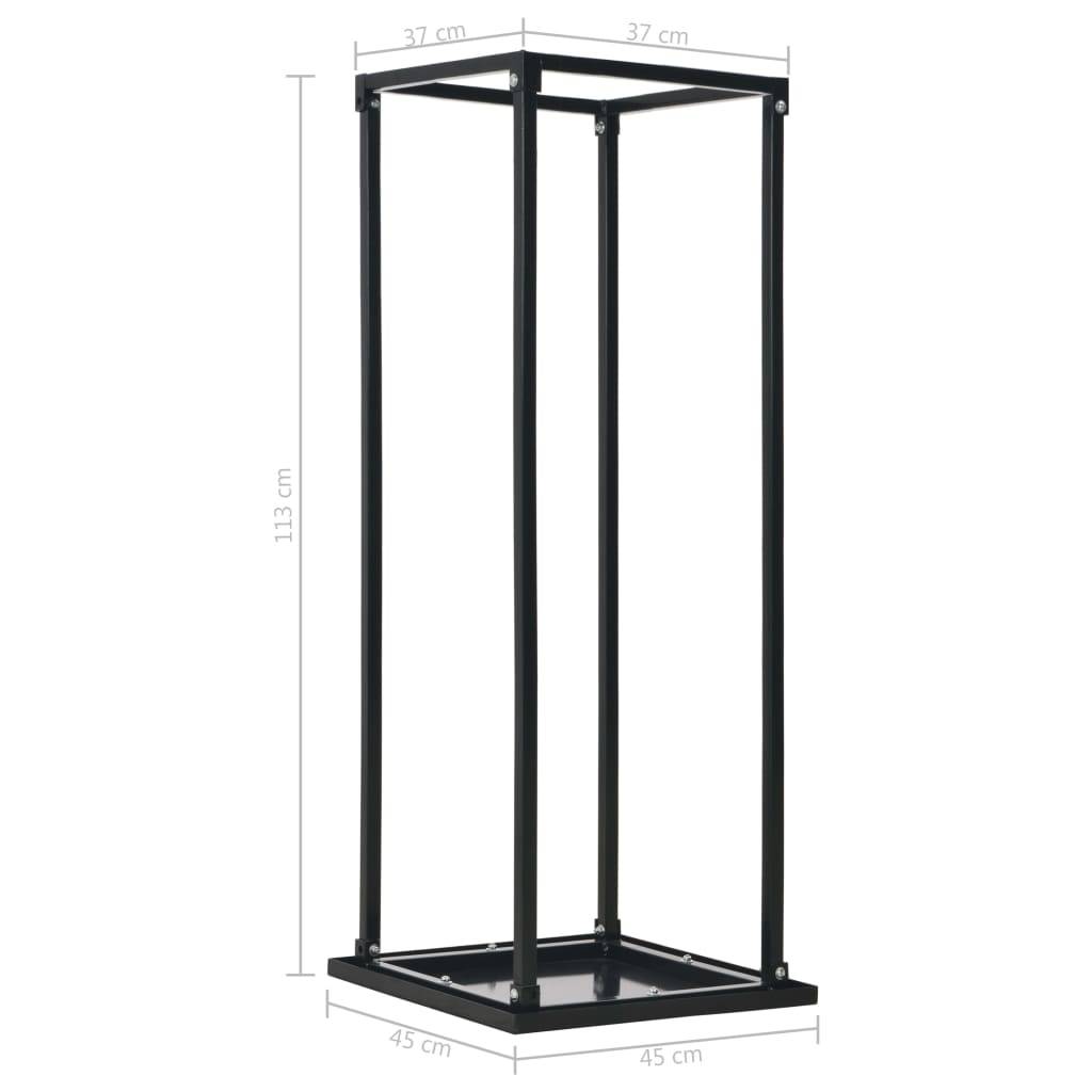 vidaXL Brennholzregal mit Boden Schwarz 37 x 37 x 113 cm Stahl