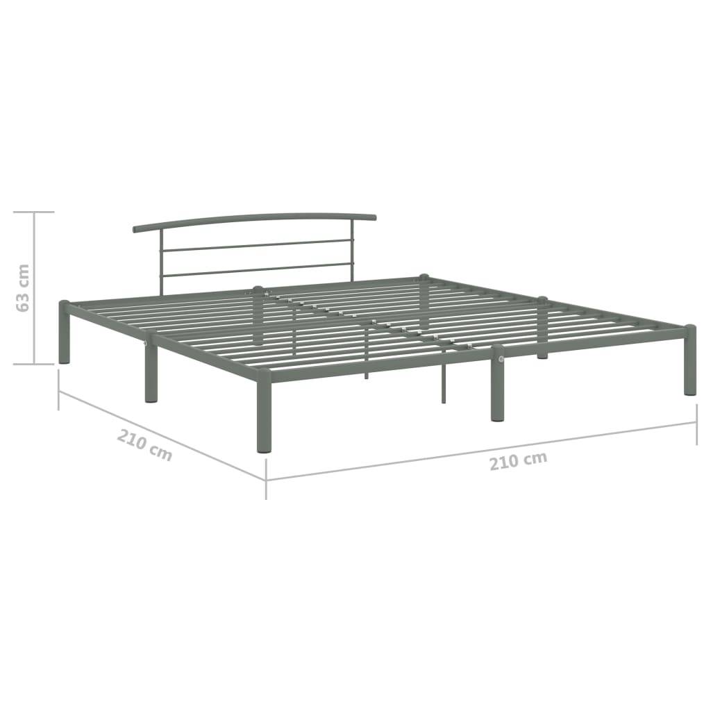 vidaXL Bettgestell Grau Metall 200x200 cm