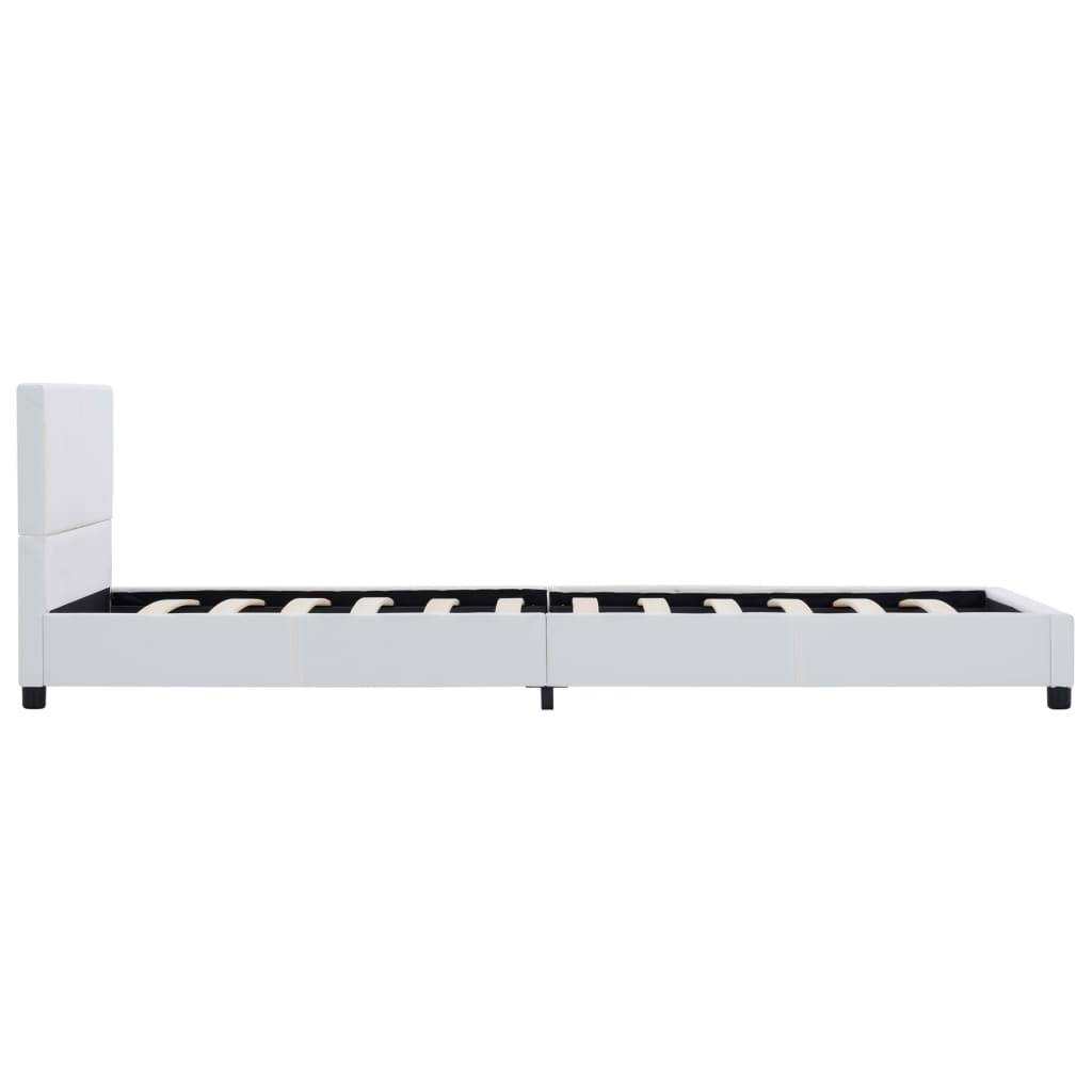 vidaXL Bettgestell Weiß Kunstleder 90x200 cm
