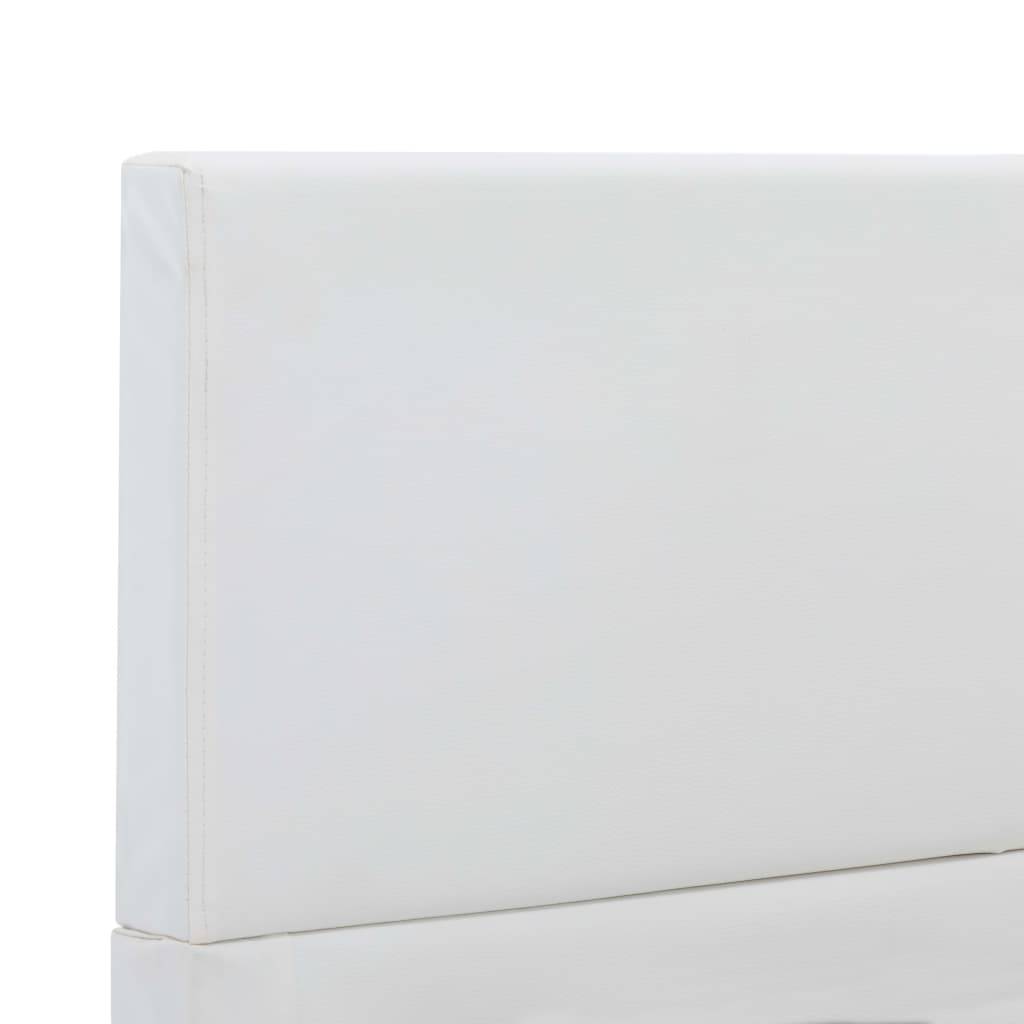 vidaXL Bettgestell Weiß Kunstleder 160x200 cm