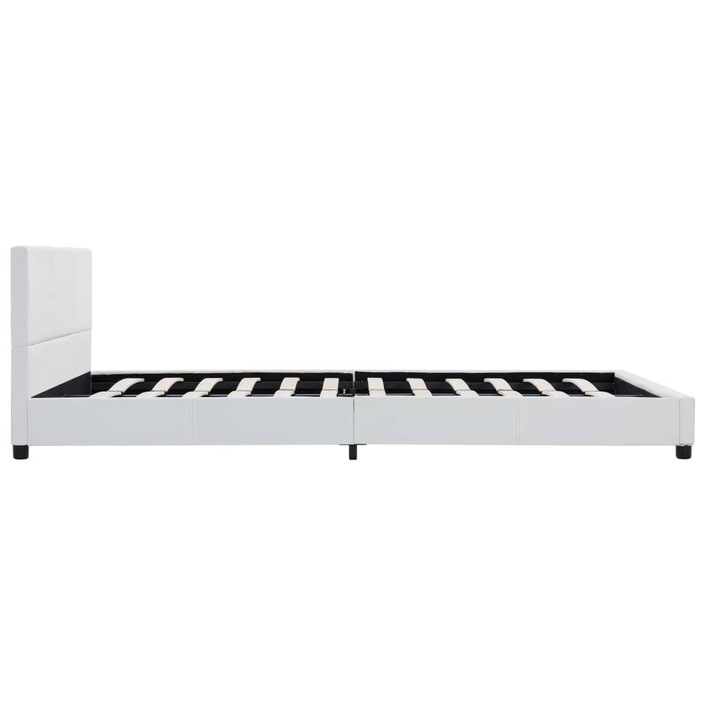 vidaXL Bettgestell Weiß Kunstleder 120x200 cm
