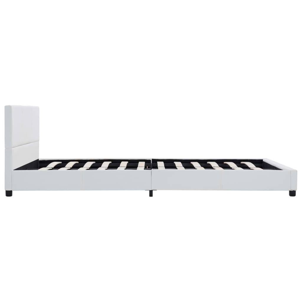 vidaXL Bettgestell Weiß Kunstleder 160x200 cm