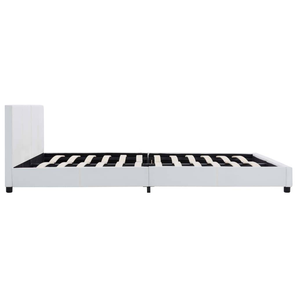vidaXL Bettgestell Weiß Kunstleder 180x200 cm