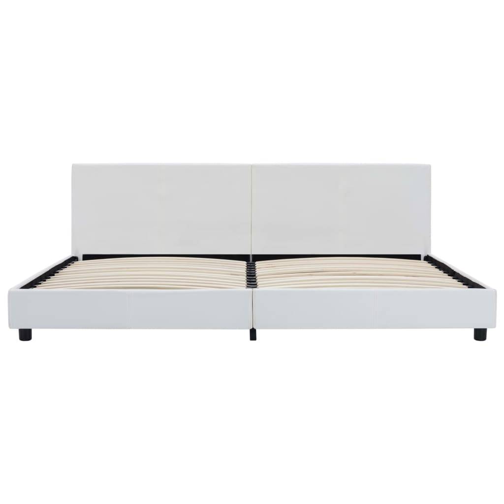 vidaXL Bettgestell Weiß Kunstleder 180x200 cm